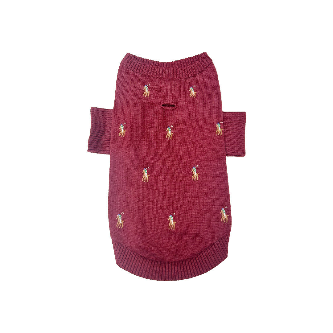 Polo Ralph Lauren Multi Color Player Embroidery Dog Sweater